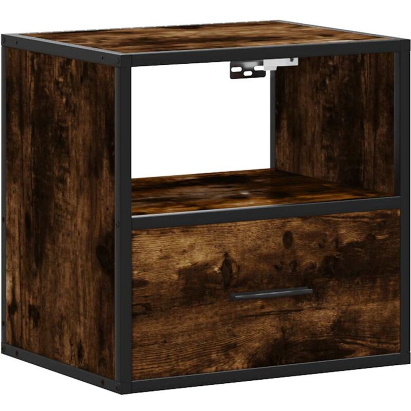 Wall-mounted Bedside Cabinet Smoked Oak 40x31x39.5 cm Vidaxl