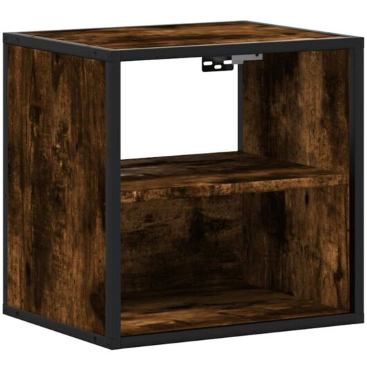 Wall-mounted Bedside Cabinet Smoked Oak 40x31x39.5 cm vidaXL
