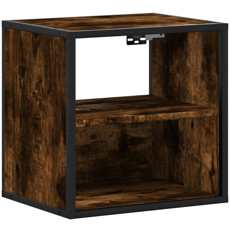 Wall-mounted Bedside Cabinet Smoked Oak 40x31x39.5 cm vidaXL