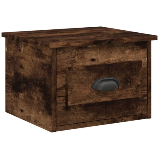 Wall-mounted Bedside Cabinet Smoked Oak 41.5x36x28cm Vidaxl