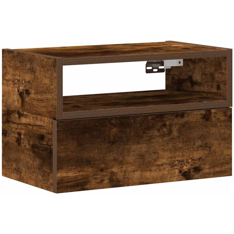 Wall-mounted Bedside Cabinet Smoked Oak 45x26x28.5 cm Vidaxl