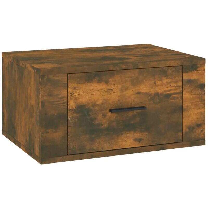 Wall-mounted Bedside Cabinet Smoked Oak 50x36x25 cm Vidaxl