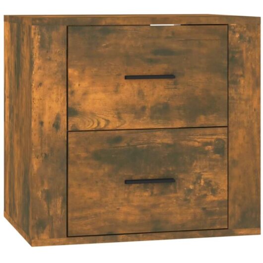 Wall-mounted Bedside Cabinet Smoked Oak 50x36x47 cm Vidaxl