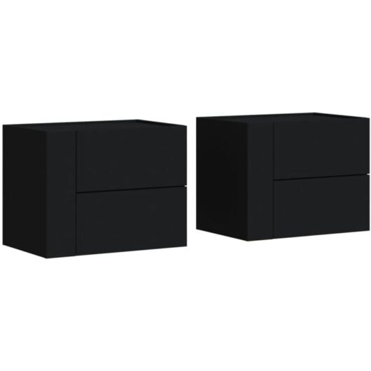 Wall-mounted Bedside Cabinets 2 pcs Black 45x30x35 cm Vidaxl