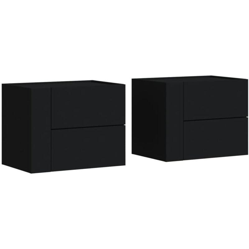 Wall-mounted Bedside Cabinets 2 pcs Black 45x30x35 cm Vidaxl