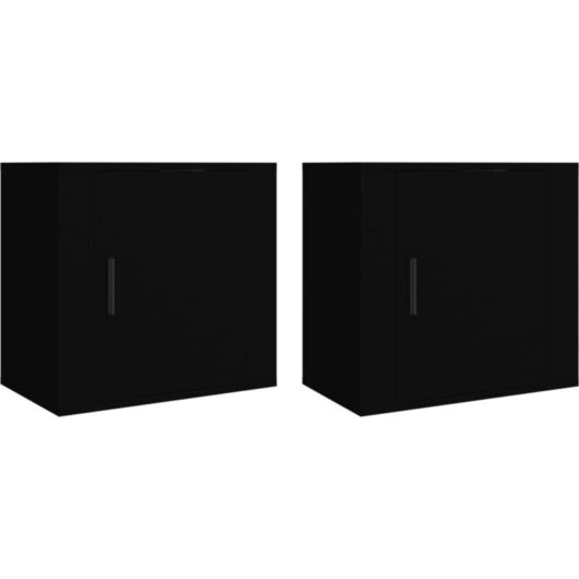 Wall-mounted Bedside Cabinets 2 pcs Black 50x30x47 cm Vidaxl