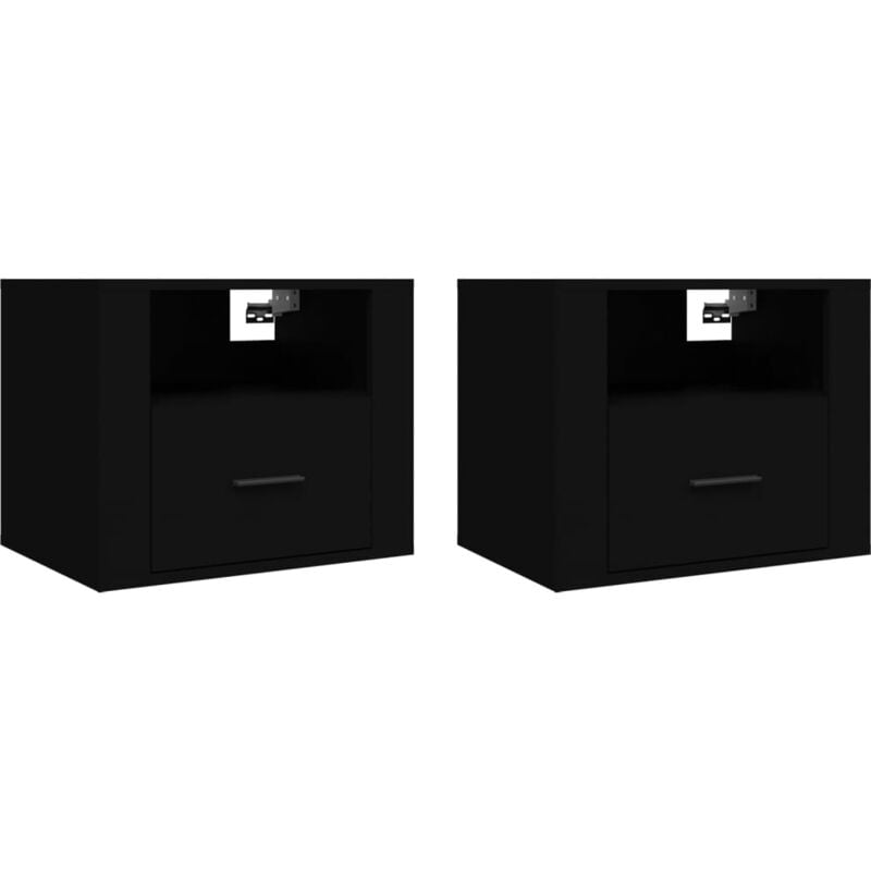 Wall-mounted Bedside Cabinets 2 pcs Black 50x36x40 cm Vidaxl
