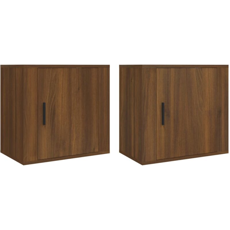 Wall-mounted Bedside Cabinets 2 pcs Brown Oak 50x30x47 cm Vidaxl