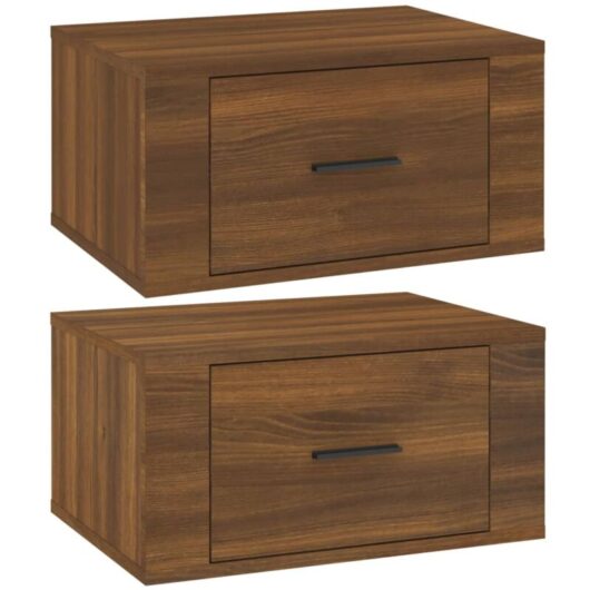 Wall-mounted Bedside Cabinets 2 pcs Brown Oak 50x36x25 cm Vidaxl