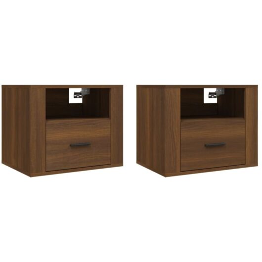 Wall-mounted Bedside Cabinets 2 pcs Brown Oak 50x36x40 cm Vidaxl