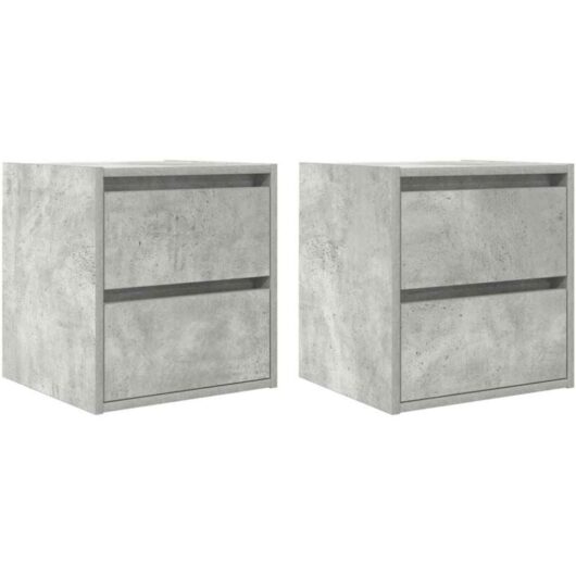 Wall-mounted Bedside Cabinets 2 pcs Concrete Grey 38x34x40 cm Vidaxl