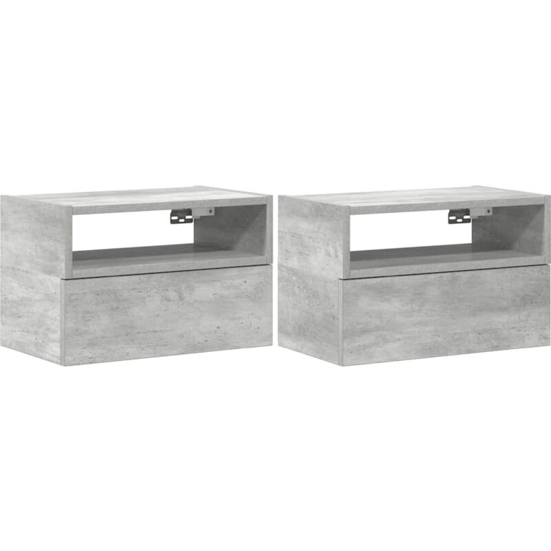 Wall-mounted Bedside Cabinets 2 pcs Concrete Grey 45x26x28.5 cm Vidaxl