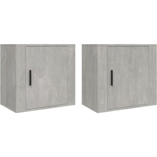 Wall-mounted Bedside Cabinets 2 pcs Concrete Grey 50x30x47 cm Vidaxl
