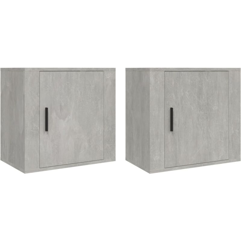 Wall-mounted Bedside Cabinets 2 pcs Concrete Grey 50x30x47 cm Vidaxl