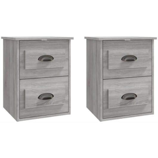 Wall-mounted Bedside Cabinets 2 pcs Grey Sonoma 41.5x36x53cm Vidaxl
