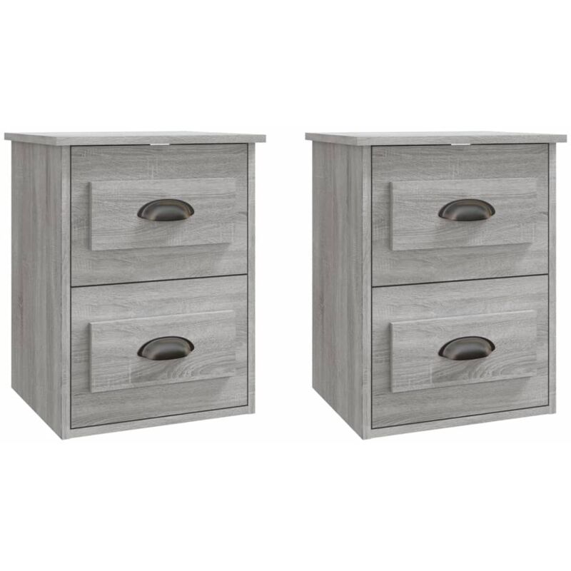 Wall-mounted Bedside Cabinets 2 pcs Grey Sonoma 41.5x36x53cm Vidaxl