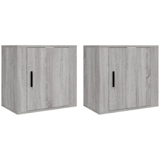 Wall-mounted Bedside Cabinets 2 pcs Grey Sonoma 50x30x47 cm vidaXL
