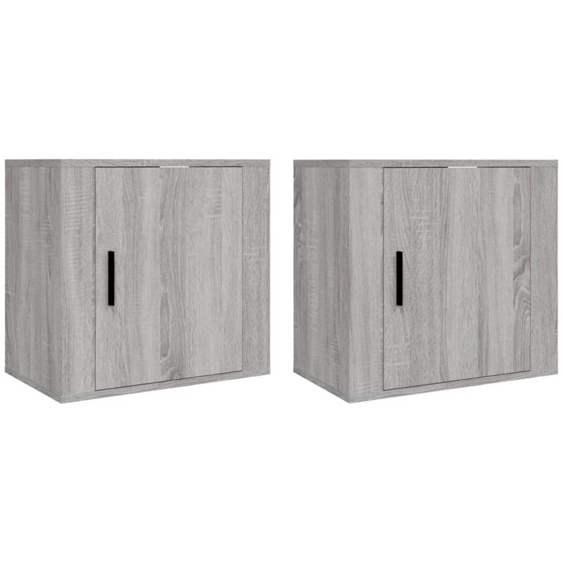 Wall-mounted Bedside Cabinets 2 pcs Grey Sonoma 50x30x47 cm vidaXL