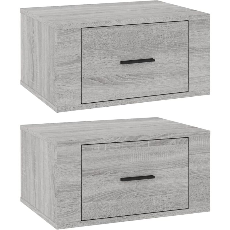 Wall-mounted Bedside Cabinets 2 pcs Grey Sonoma 50x36x25 cm Vidaxl