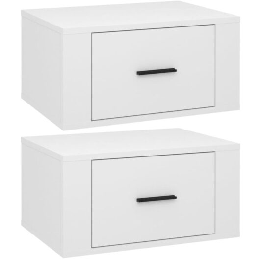 Wall-mounted Bedside Cabinets 2 pcs High Gloss White 50x36x25cm Vidaxl