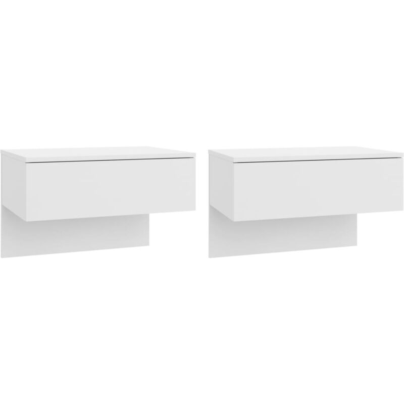 Wall-mounted Bedside Cabinets 2 pcs High Gloss White Vidaxl