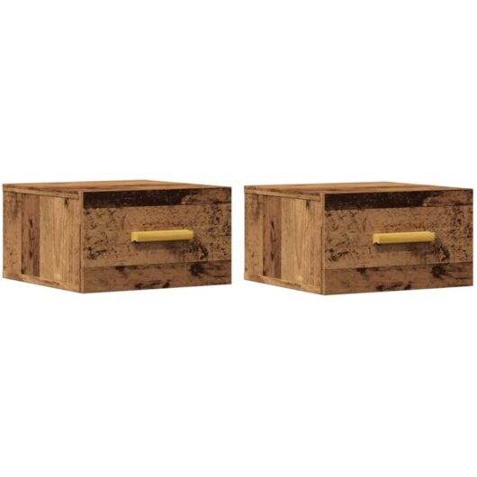 Wall-mounted Bedside Cabinets 2 pcs Old Wood 35x35x20 cm Vidaxl