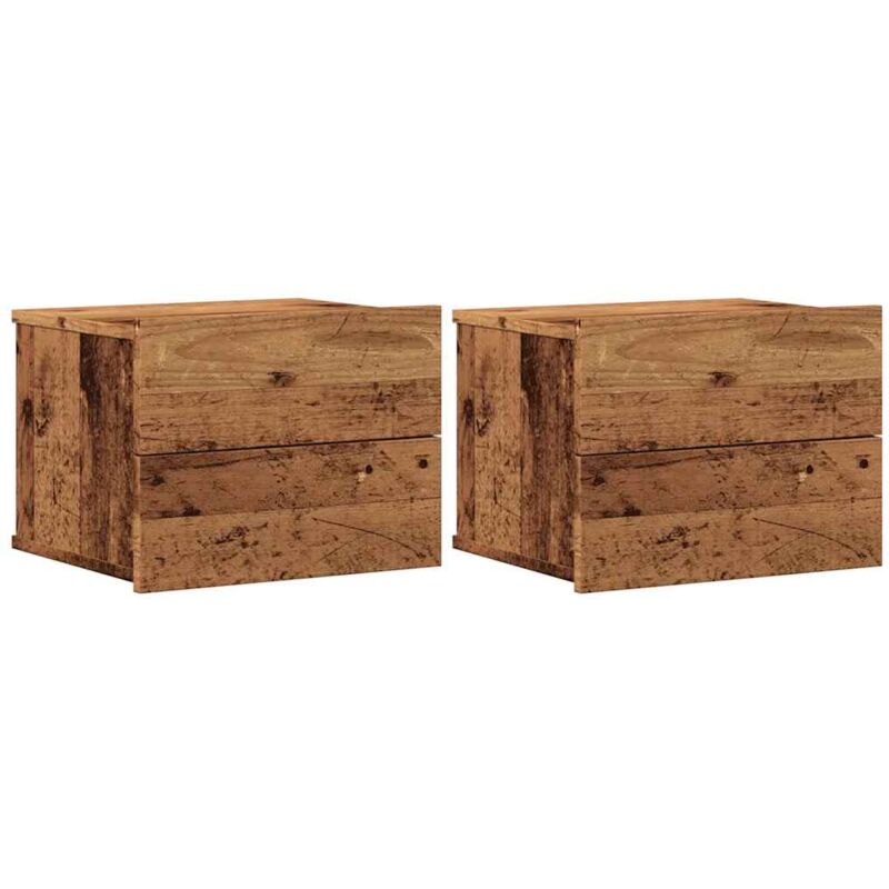 Wall-mounted Bedside Cabinets 2 pcs Old Wood 40x32x30 cm Vidaxl