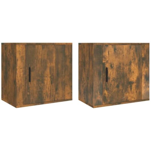 Wall-mounted Bedside Cabinets 2 pcs Smoked Oak 50x30x47 cm vidaXL