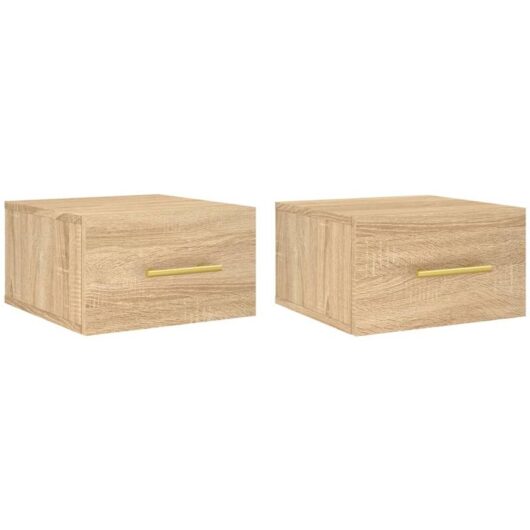 Wall-mounted Bedside Cabinets 2 pcs Sonoma Oak 35x35x20 cm Vidaxl
