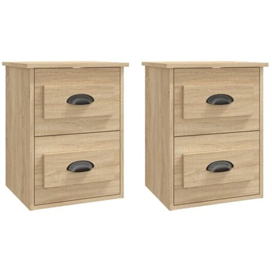 Wall-mounted Bedside Cabinets 2 pcs Sonoma Oak 41.5x36x53cm Vidaxl