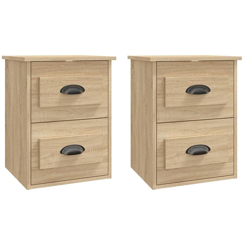 Wall-mounted Bedside Cabinets 2 pcs Sonoma Oak 41.5x36x53cm Vidaxl