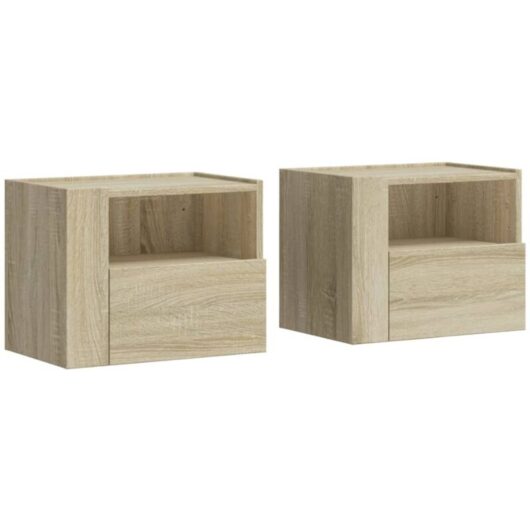 Wall-mounted Bedside Cabinets 2 pcs Sonoma Oak 45x30x35 cm Vidaxl