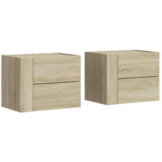 Wall-mounted Bedside Cabinets 2 pcs Sonoma Oak 45x30x35 cm vidaXL