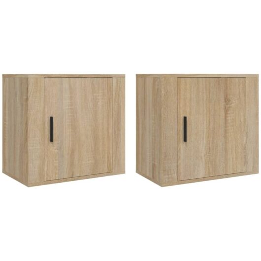Wall-mounted Bedside Cabinets 2 pcs Sonoma Oak 50x30x47 cm Vidaxl