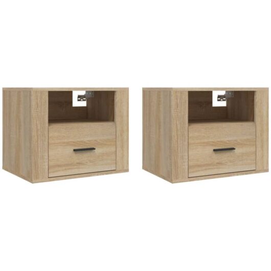Wall-mounted Bedside Cabinets 2 pcs Sonoma Oak 50x36x40 cm Vidaxl