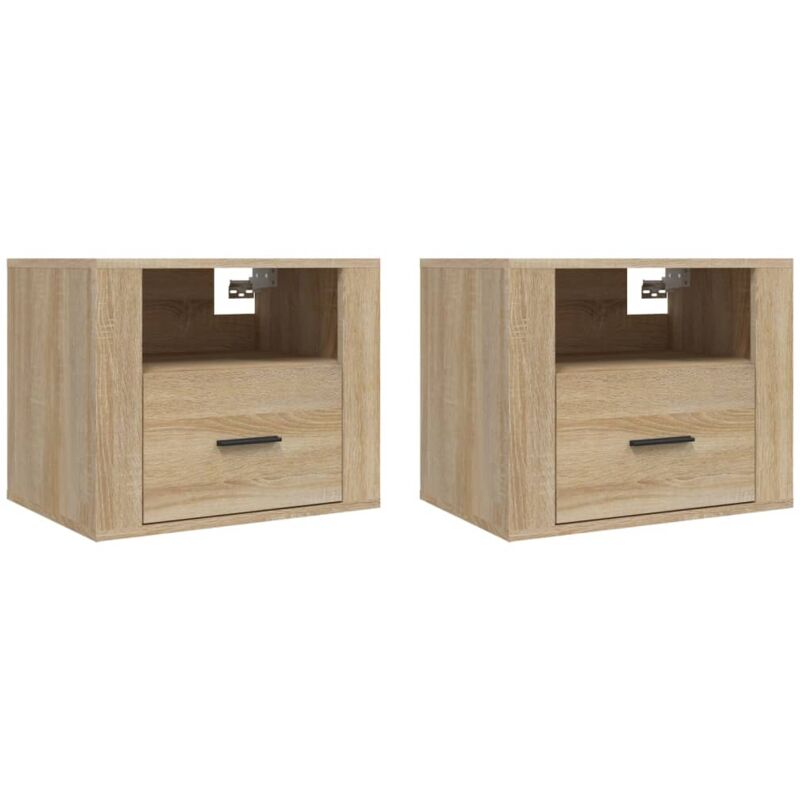 Wall-mounted Bedside Cabinets 2 pcs Sonoma Oak 50x36x40 cm Vidaxl