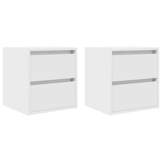 Wall-mounted Bedside Cabinets 2 pcs White 38x34x40 cm Vidaxl