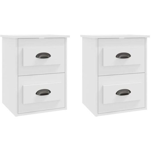 Wall-mounted Bedside Cabinets 2 pcs White 41.5x36x53cm Vidaxl