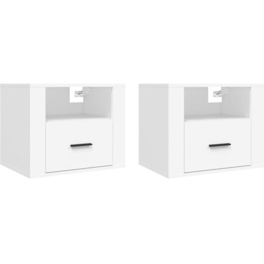 Wall-mounted Bedside Cabinets 2 pcs White 50x36x40 cm Vidaxl