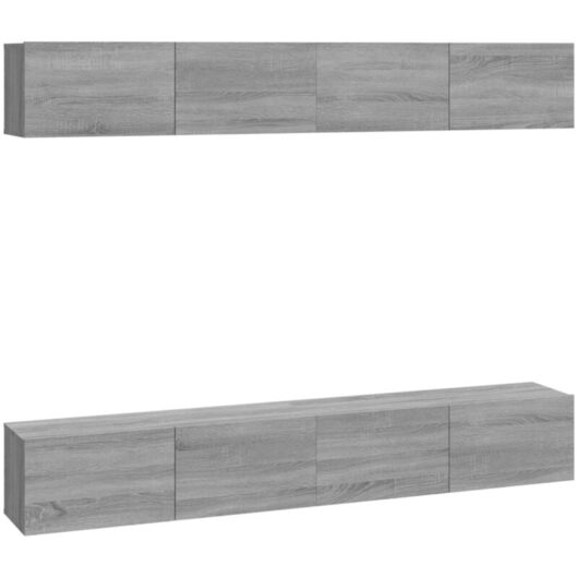 Wall tv Cabinets 4 pcs Grey Sonoma 100x30x30 cm Vidaxl