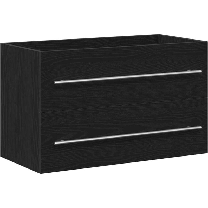 Bathroom Sink Cabinet Black Oak 80x38.5x48 cm Engineered Wood vidaXL