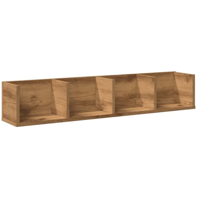 CD Wall Shelf Artisan Oak 100x18x18 cm Engineered Wood vidaXL