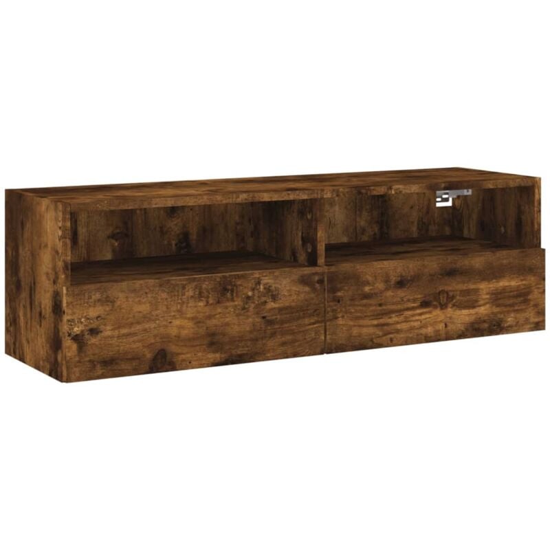 TV Wall Cabinet Smoked Oak 100x30x30 cm Engineered Wood vidaXL