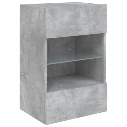 Tv Wall Cabinet with led Lights Concrete Grey 40x30x60.5 cm Vidaxl