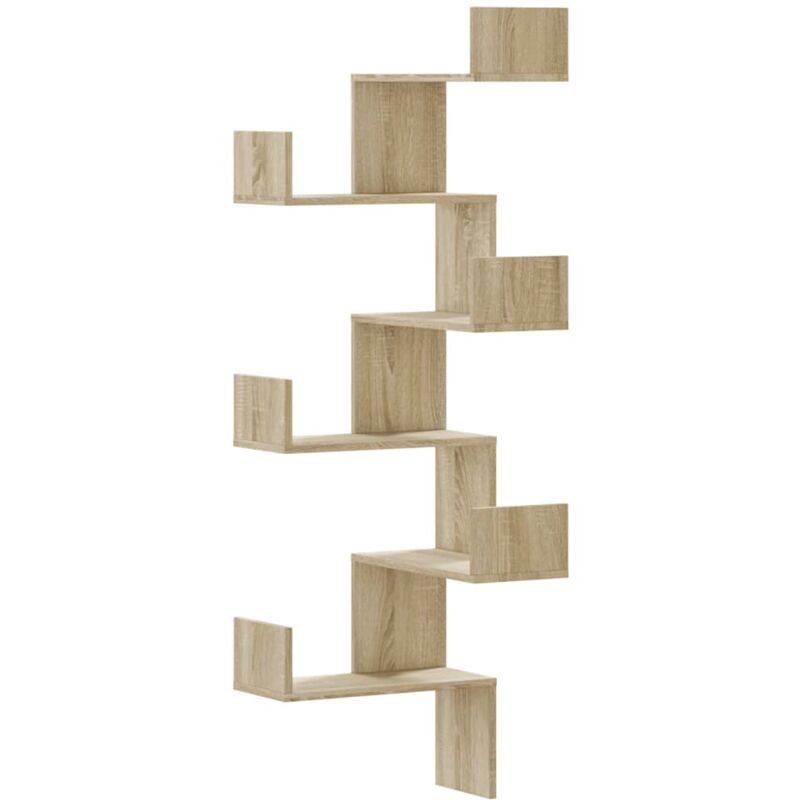 Wall Corner Shelf Sonoma Oak 45x45x147 cm Engineered Wood vidaXL