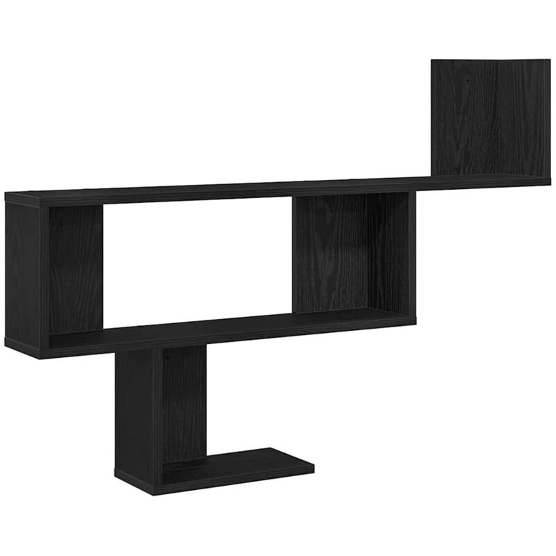 Wall Shelf Black Oak 100x15x70 cm Engineered Wood Vidaxl