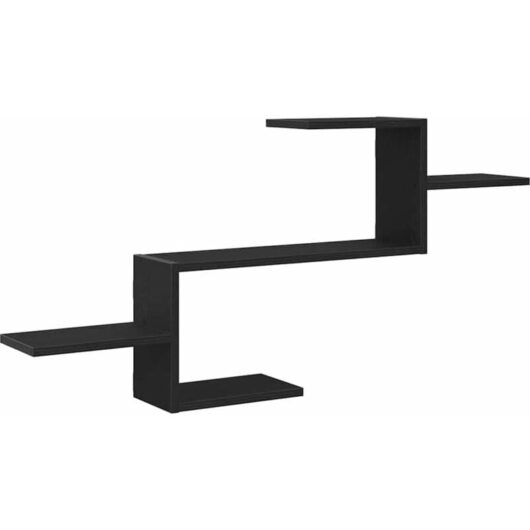 Wall Shelf Black Oak 104x15x49 cm Engineered Wood vidaXL