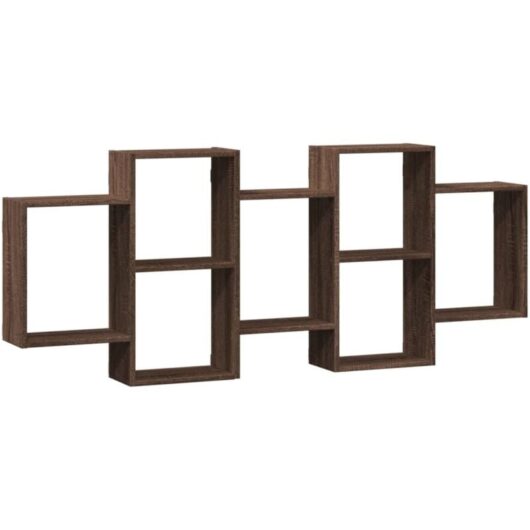 Wall Shelf Brown Oak 159x18x65 cm Engineered Wood Vidaxl