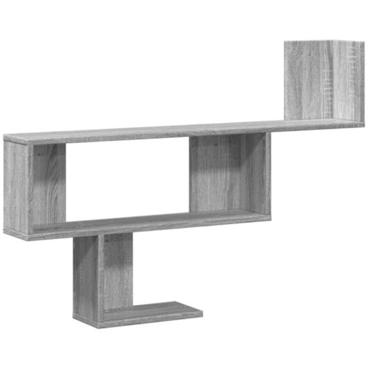Wall Shelf Grey Sonoma 100x15x70 cm Engineered Wood Vidaxl