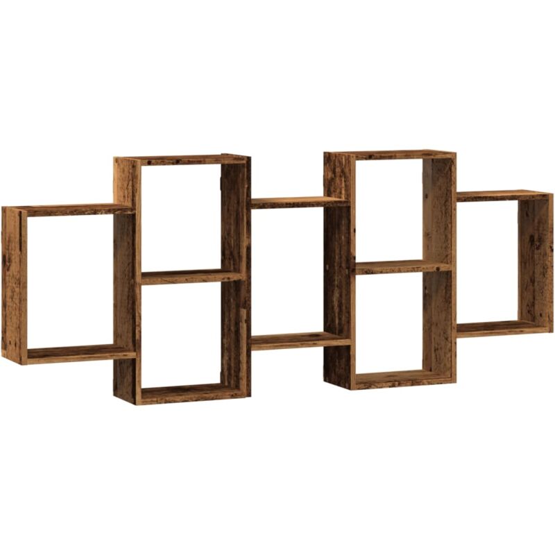 Wall Shelf Old Wood 159x18x65 cm Engineered Wood Vidaxl